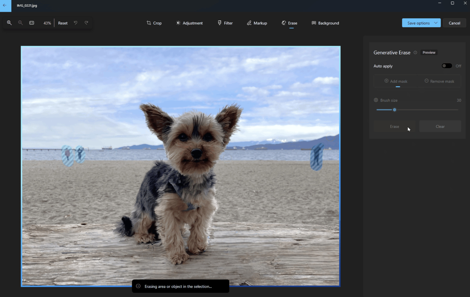 Microsoft добавляет в приложение Windows Photos генеративный инструмент стирания объектов на основе ИИ